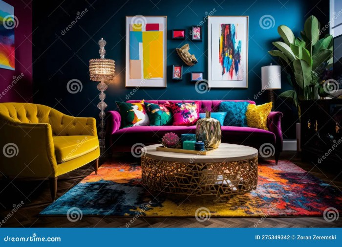 Penggunaan tekstil dan aksesoris untuk ruang keluarga yang hidup